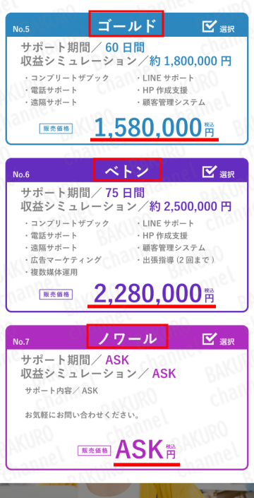 サキドリ！JAPANのサポートプラン料金表