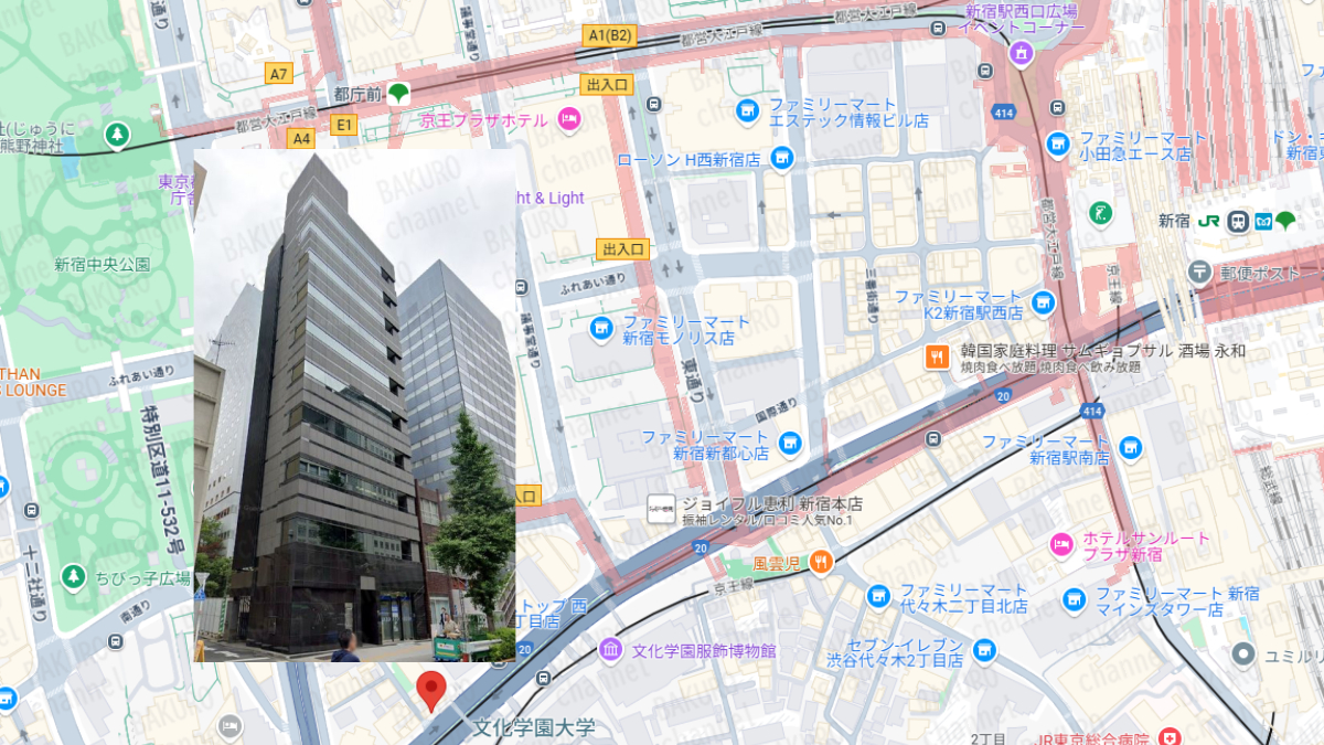XアフィリエイトのNEXTアフィリエイトセンターを提供する合同会社NEXTの会社所在地地図