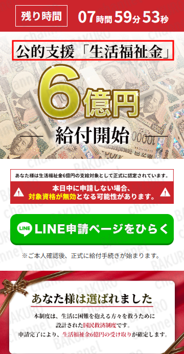 スマリッチから紹介された公的支援「生活福祉金」6億円の広告