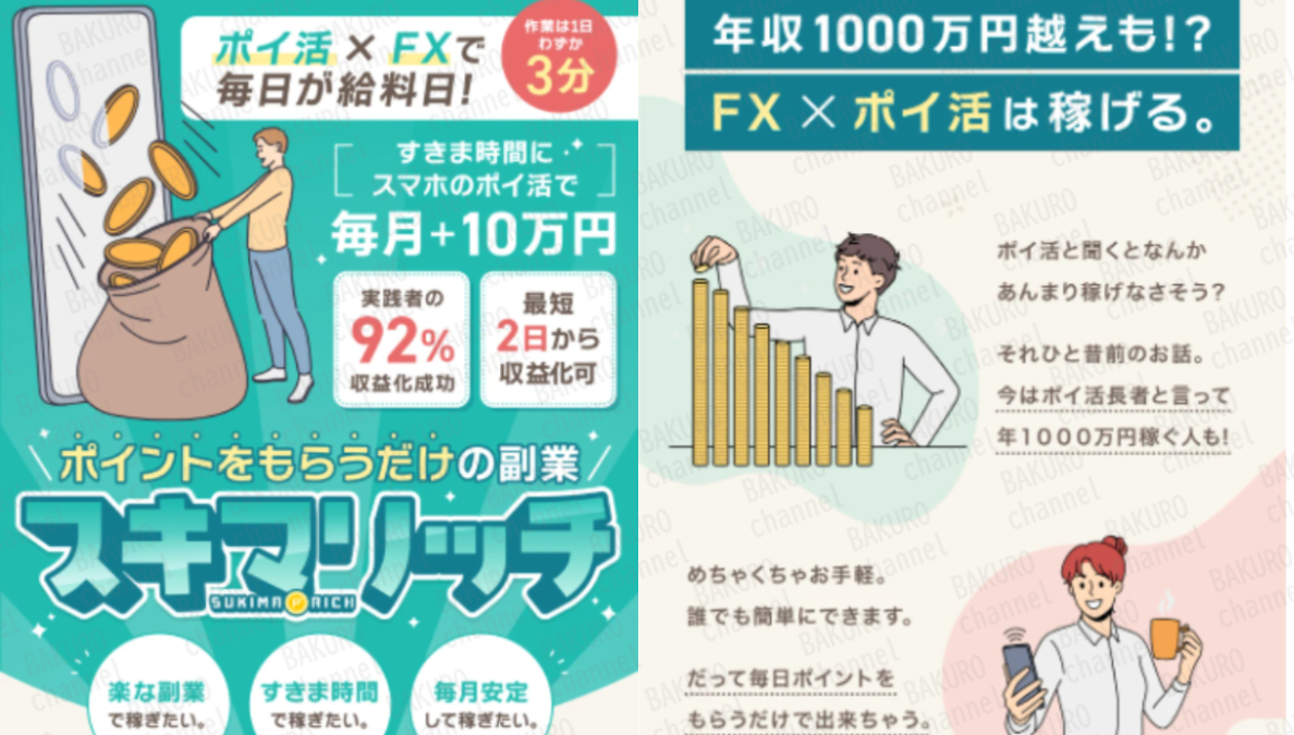 株式会社ライズのスマホ副業スキマリッチの広告