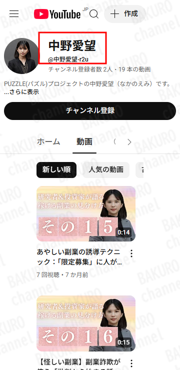 株式会社RIYODA（リヨダ）が提供するPUZZLE開発者、中野愛望（なかのえみ）のYouTube