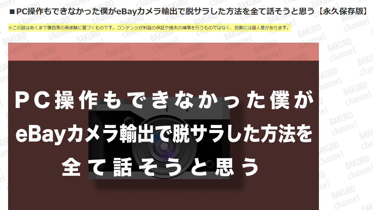 eBayカメラ輸出コンサルを提供する岩桐久斗のブログ