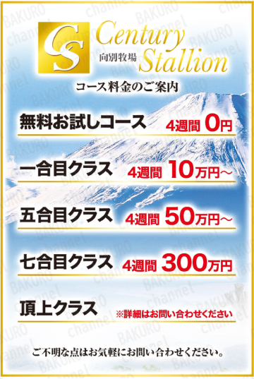 株式会社清愛（セイアイ）が運営する高木嘉夫の競馬予想サイト、センチュリースタリオンの広告