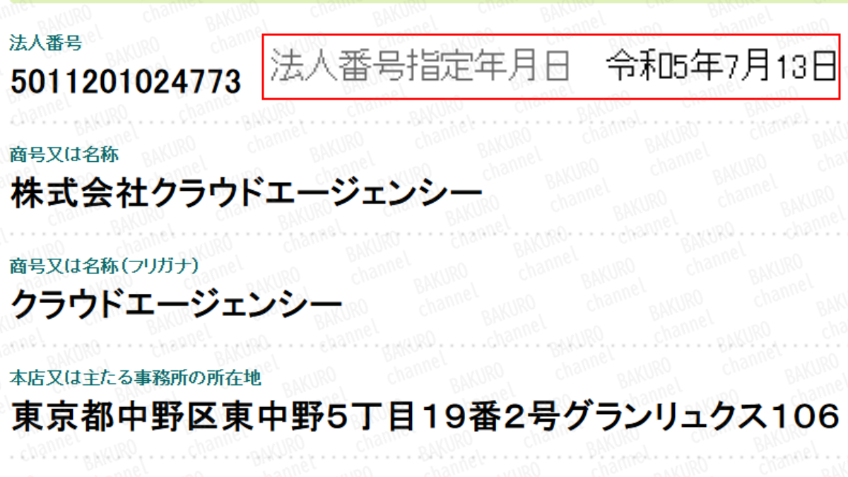 消費者庁から注意喚起された株式会社クラウドエージェンシー（小川歩美）の法人登記情報