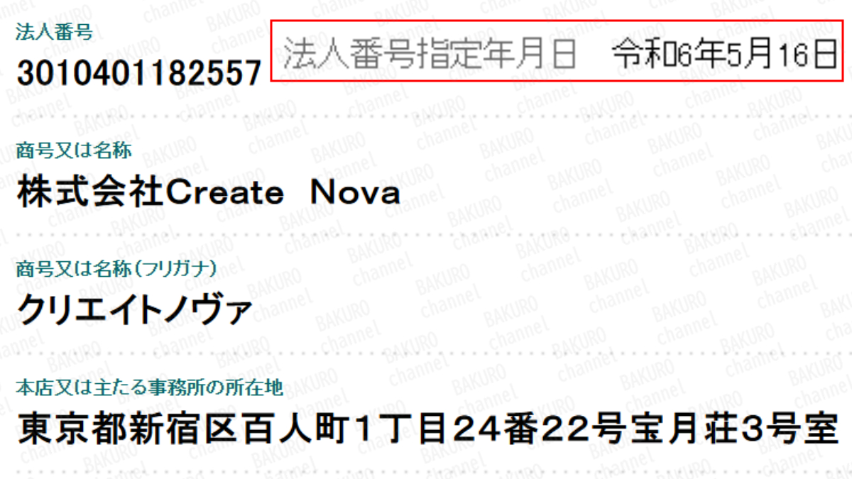 TikTok副業スマホワークを提供する株式会社Create Nova（クリエイトノヴァ）の法人登記情報
