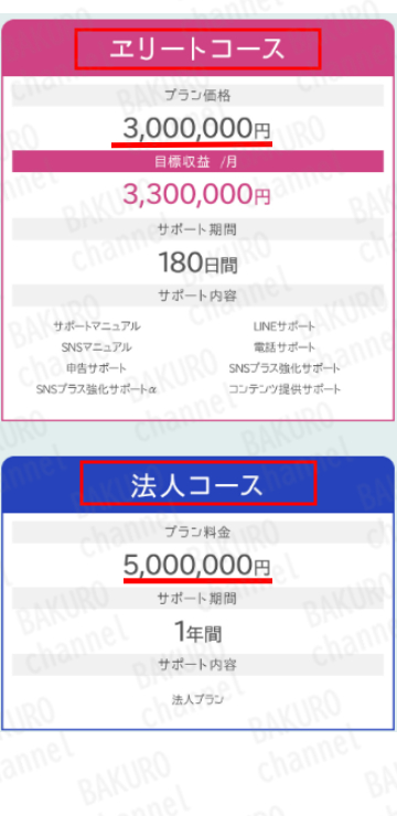 合同会社シルバー（宮地高正）が提供するアフィリエイトサポートカリキュラムの料金表