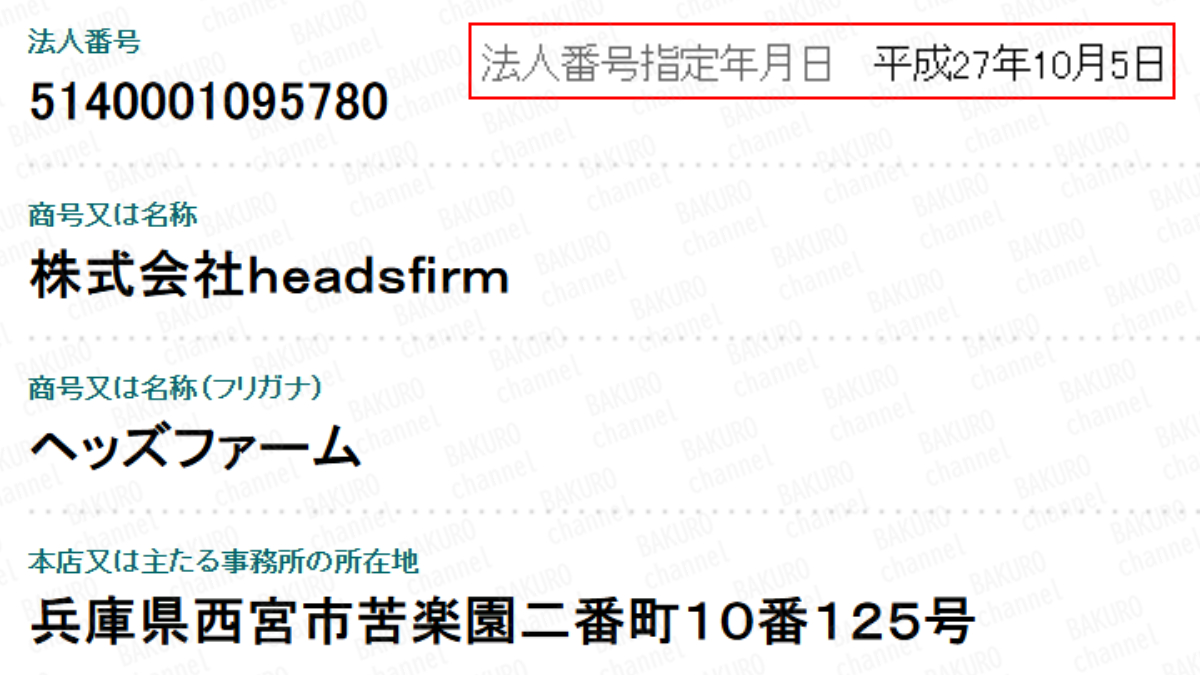 猪上素啓（いかみもとひろ）プロデュース健康知識×AI戦略3日間集中プログラムや、グレイトフルメソッドを提供している株式会社headsfirm（ヘッズファーム）の法人登記情報