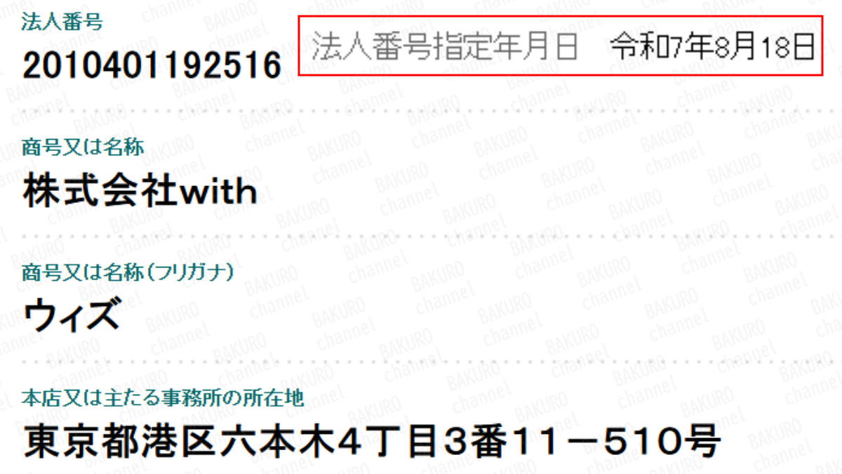 ブログアフィリエイト稼ぐ副業を提供する株式会社with(笠原世吉)の法人登記情報