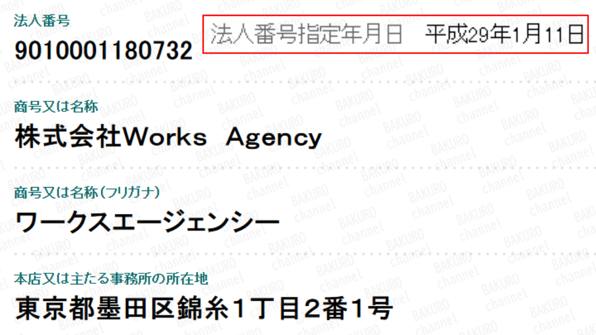 高橋幸宏の逆転のトレード革命スピアマン波動FXを販売する株式会社Works Agency（金本浩）の法人登記情報
