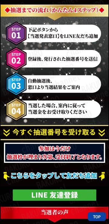 暮らしの救済宝くじ抽選中の広告