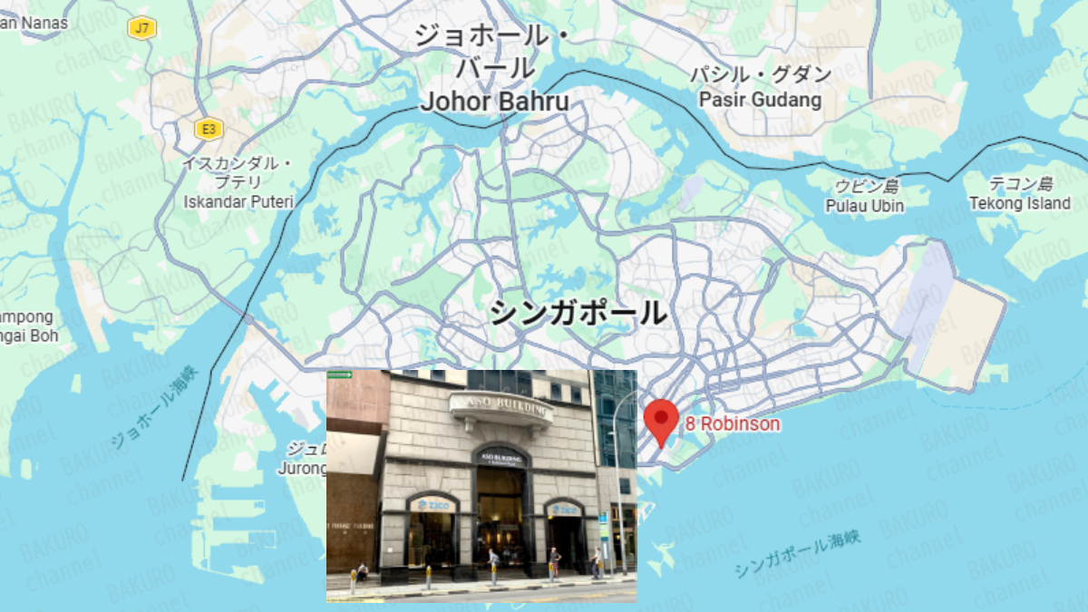 副業AIせどり（無在庫転売）を提供するZENITH BUSINESS PTE. LTD.の会社所在地地図