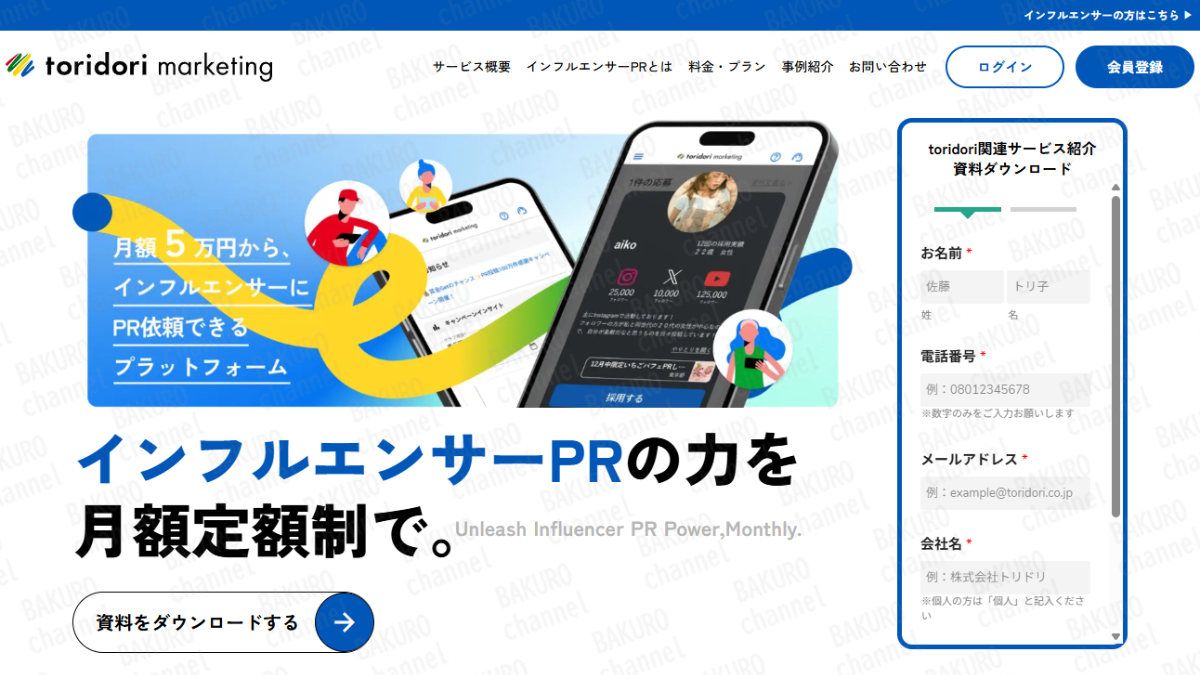 株式会社トリドリ（中山貴之）が提供するトリドリマーケティングの広告