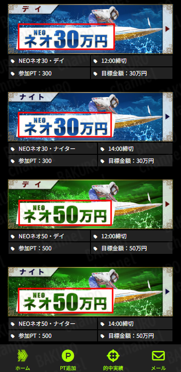 ネオリアルタイムボート運営事務局の競艇予想サイト、ネオリアルタイムボートの有料プラン一覧表