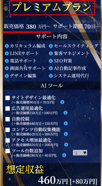 株式会社集（シユウ）のブログアフィリエイト副業ファイルのサポートプラン一覧