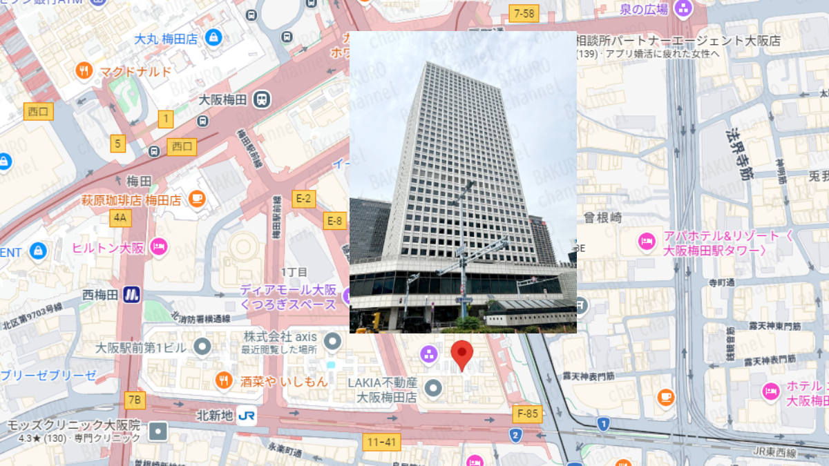 中国輸入貿易を提供する合同会社Axis(アクシス)の会社所在地地図