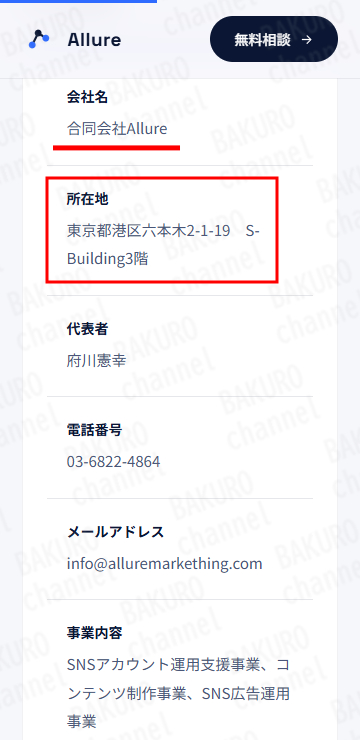 運営サポート(SNSコンサルティングサポート)、アフィリエイトサポートカリキュラムを提供する合同会社Allure(アリュー)の会社ホームページ