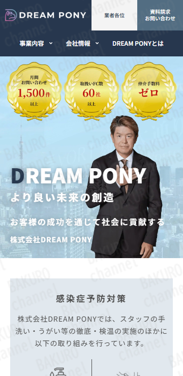 最新ネットショップビジネスであるDream Pony System（ドリームポニーシステム）のフランチャイズ加盟店募集をしている株式会社DREAM PONY（ドリームポニー）の会社ホームページ