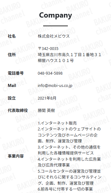 競馬予想サイトカチスジを運営する株式会社メビウスの会社ホームページ